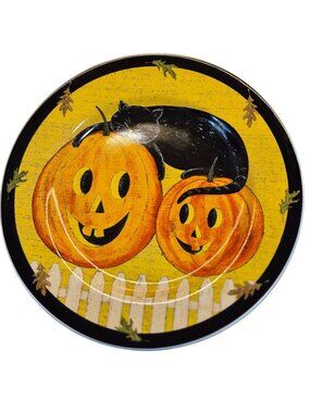 Pumpkin Dreams Ceramic Plate Warren Kimble 2000 Sakura by Oneida Halloween 10in